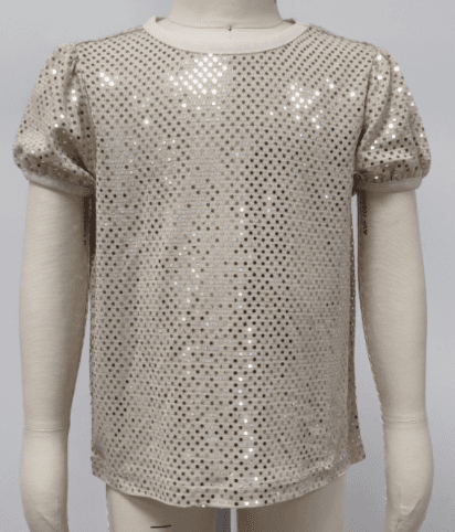 Shiny Sequin Fabric — 92% Polyester, 5% Metallic, 3% Spandex