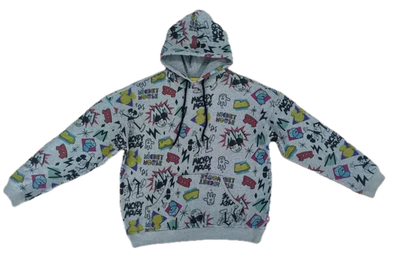 grey Mickey Mouse all-over print drawstring hoodie
