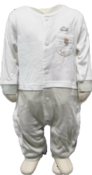 White button-front baby top and trousers set