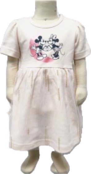Cream dress with Mickey and Minnie print