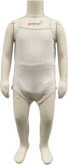 White sleeveless strappy baby bodysuit with snap crotch