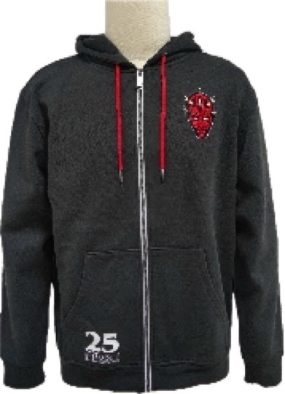 Charcoal zip hoodie with Star Wars Darth Maul patch