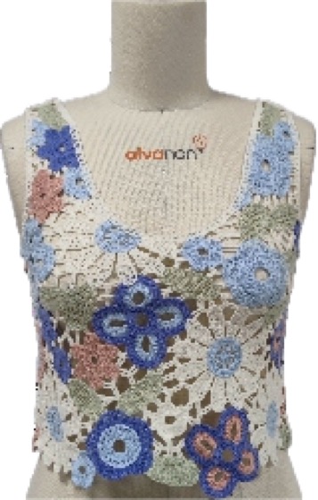 Crochet floral sleeveless tank top