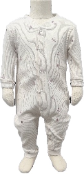 White footed button-front baby sleepsuit