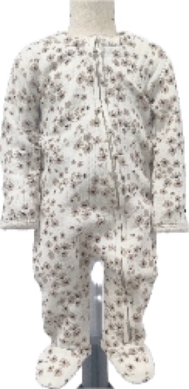 White floral-print zip footed sleepsuit