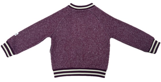 Burgundy marl bomber jacket, back view