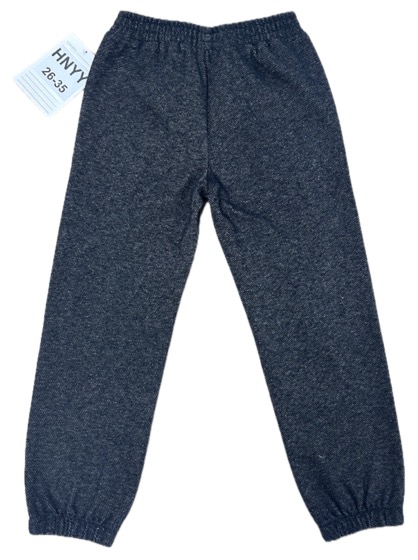 Navy marl joggers with cuffed ankles, back view