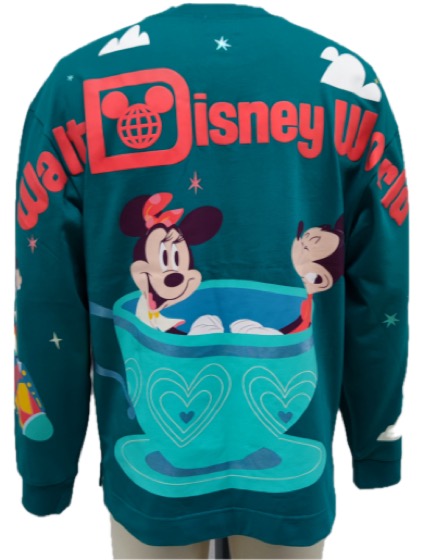 Teal Walt Disney World teacup sweatshirt, back view