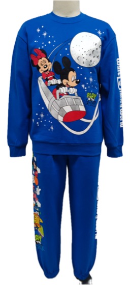 Blue Mickey rocket sweatshirt and joggers set, front