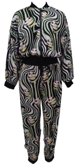 Jack Skellington swirl print zip jacket and pants set