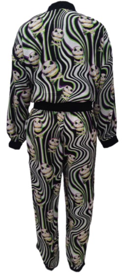 Jack Skellington swirl fleece set, back view