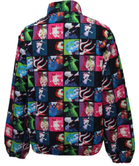 Back view of Nightmare Before Christmas print windbreaker