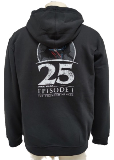 Black hoodie back, Star Wars Episode I 25 print
