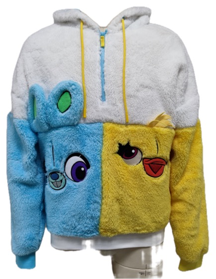 Fluffy half-zip hoodie, Toy Story Ducky and Bunny faces