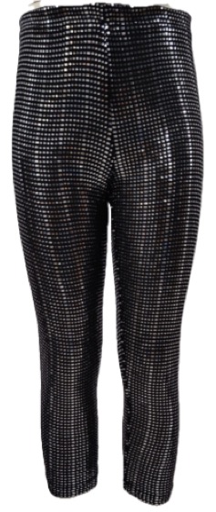 Black sequin-dot sparkle leggings