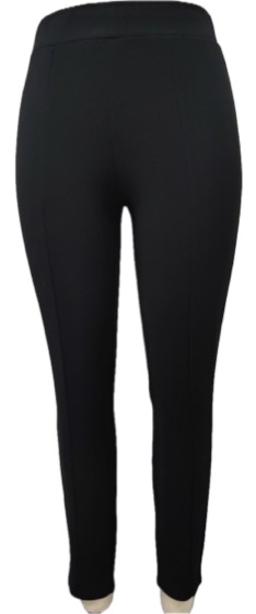 Plain black high-waist leggings