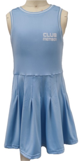 Light blue sleeveless pleated Club Member dress