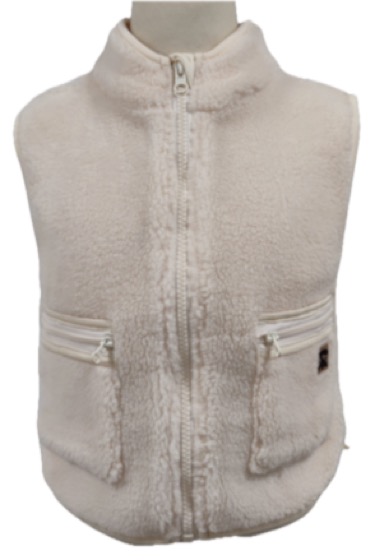 Cream sherpa fleece zip-up gilet with pockets