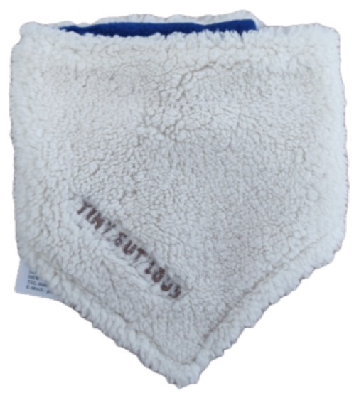 Cream sherpa bandana bib, Tiny But Loud