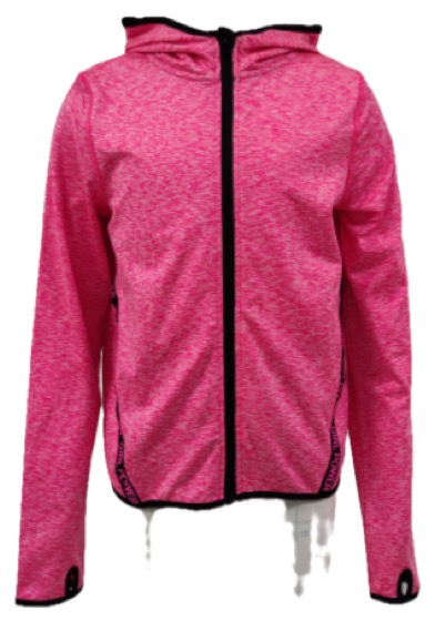 Pink marl zip-up hoodie with thumbholes