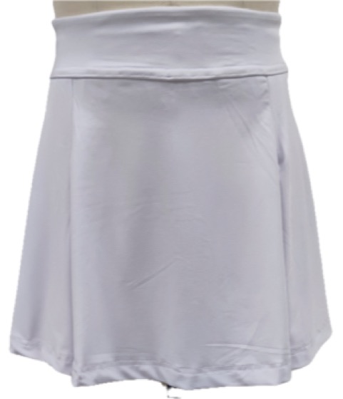 White skater skirt with fold-over waistband