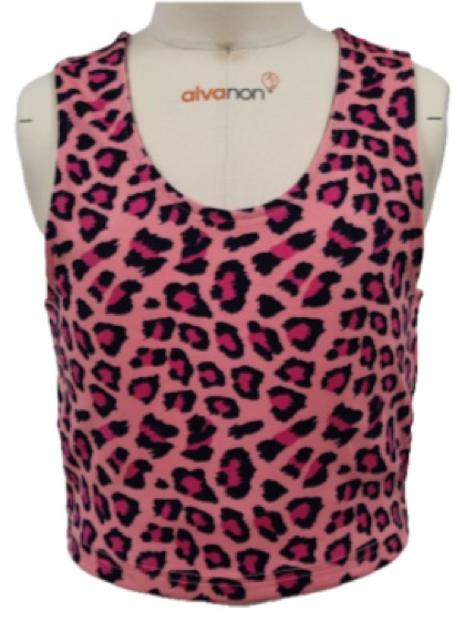 Pink leopard print cropped tank top