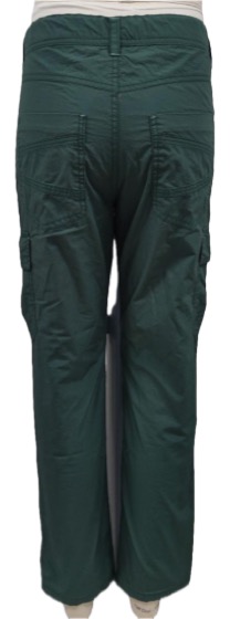 Green cargo trousers, back view