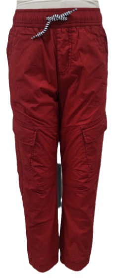 Red cargo joggers with drawstring elastic waist