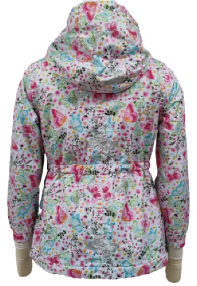 Butterfly print hooded jacket, back view