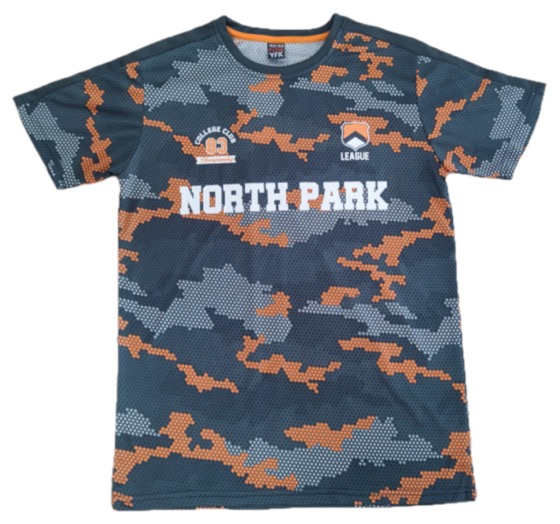 Orange-grey camo 'North Park' athletic tee