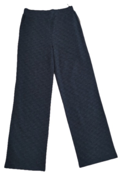 Dark navy textured knit wide-leg trousers