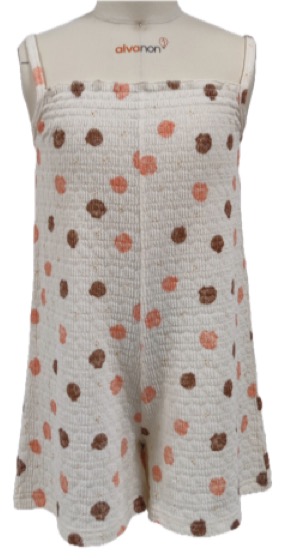 Polka-dot textured knit strappy romper playsuit