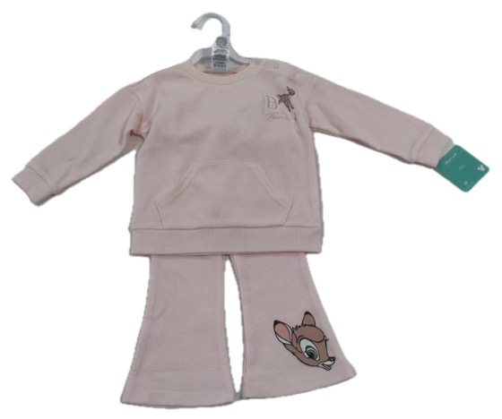 Pink Disney Bambi sweatshirt and flared pants set
