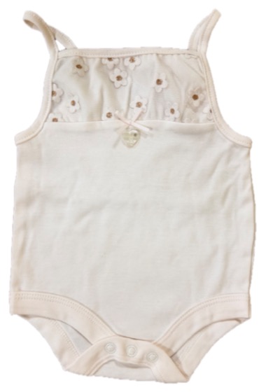 Cream strappy sleeveless bodysuit with daisy trim