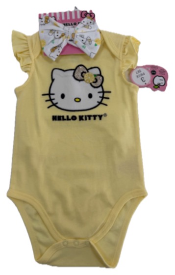 Hello Kitty yellow sleeveless bodysuit with headband