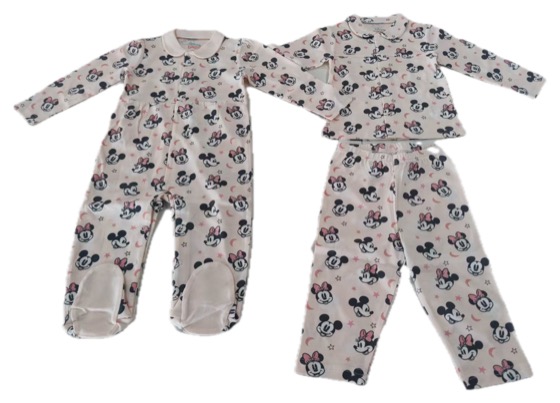 Two Mickey and Minnie print pyjama sets