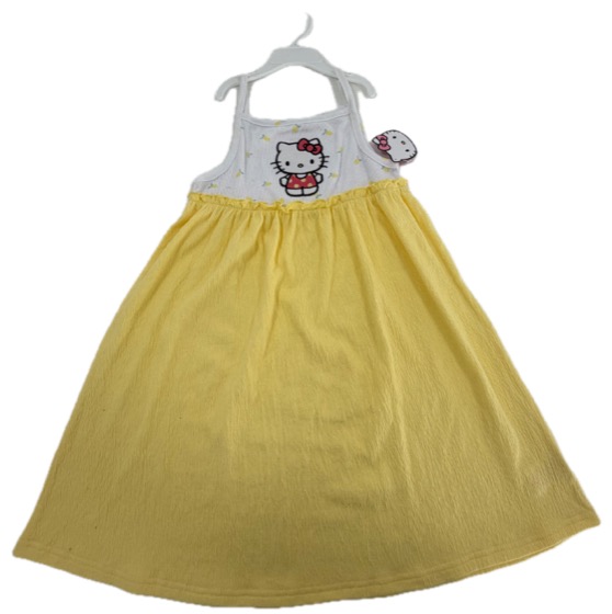 Yellow Hello Kitty strappy sundress on hanger