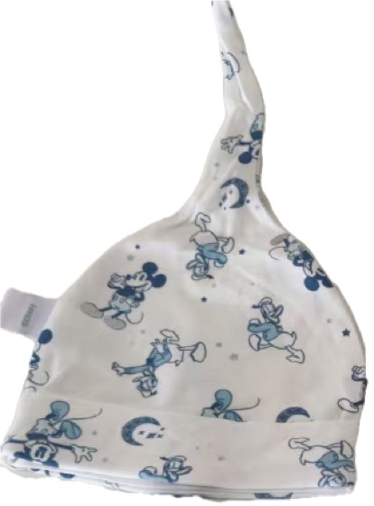 Baby knot hat with Mickey Mouse and Donald print
