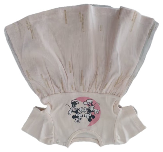 Mickey and Minnie tulle-skirt bodysuit, skirt flipped up