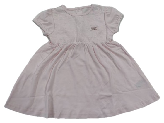 Pale pink puff-sleeve baby dress