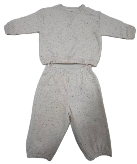 Speckled cream baby sweatshirt and jogger two-piece set