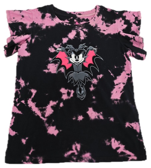 black/pink tie-dye vampire Minnie Mouse tee