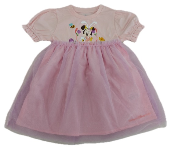 pink tulle dress with bunny-ears Minnie Mouse print