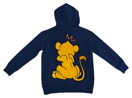 navy Lion King Simba back-print hoodie