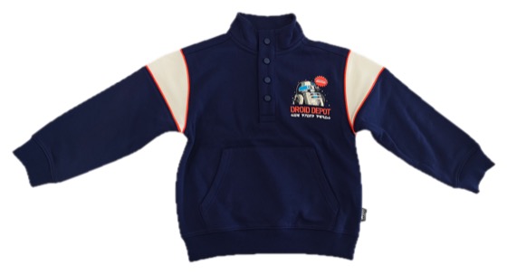 navy Star Wars Droid Depot snap-collar sweatshirt