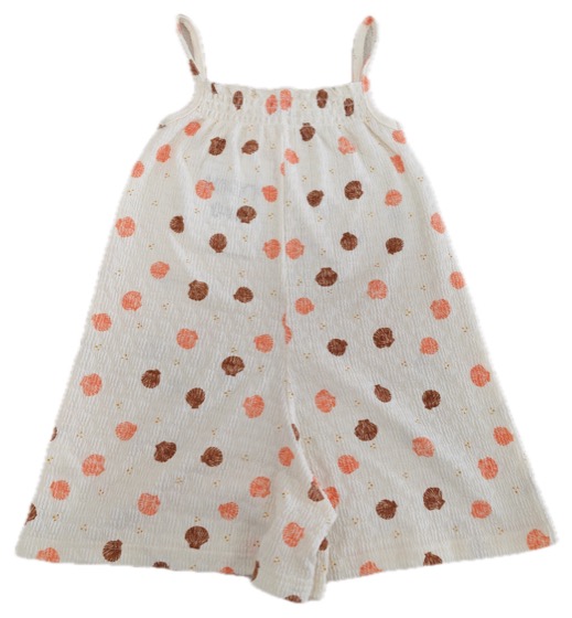 cream polka-dot strappy wide-leg playsuit, back view