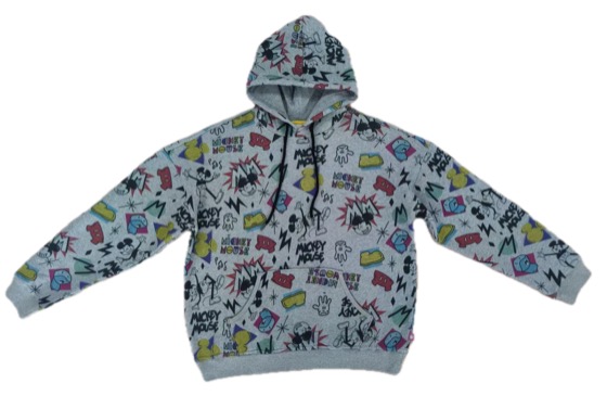 grey Mickey Mouse all-over print drawstring hoodie
