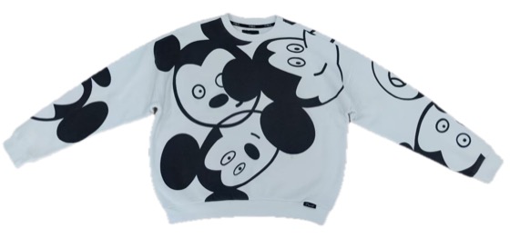white all-over Mickey Mouse faces crew sweatshirt