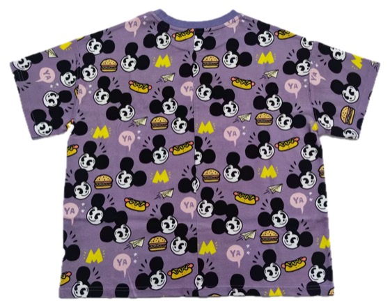 lilac chibi Mickey hot dog burger print tee